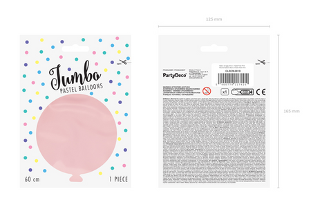 Balon Kula okrągły 60 cm 24" 1 szt. różne kolory Jumbo (pastele)