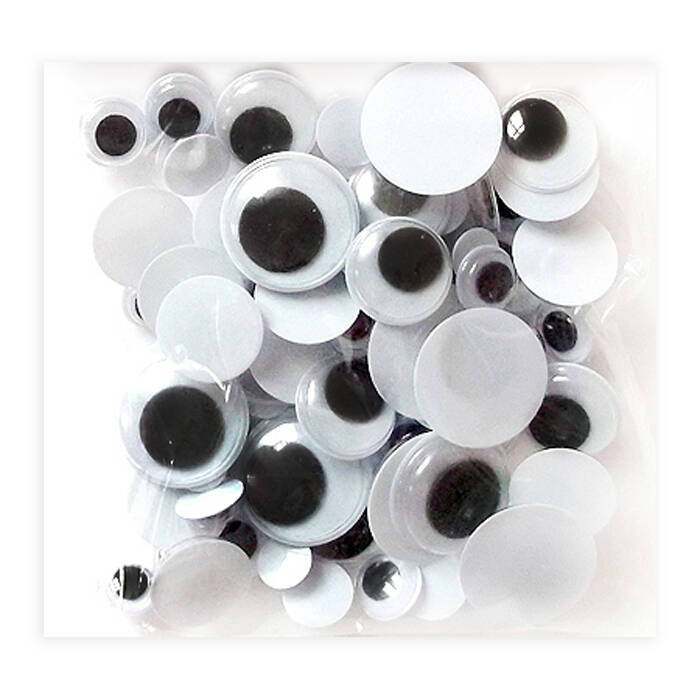 Ruchome oczka 75 szt MIX Czarno - białe