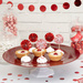 Pikery toppery okrągłe czerwone i białe w czerwone kropeczki dekoracje na tort 8szt