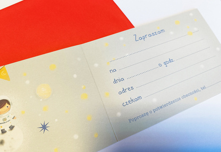 Zaproszenie na przyjęcie urodziny astronauta