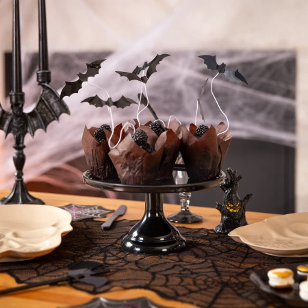 Toppery pikkery na tort Halloween Nietoperze DIY 6 szt.