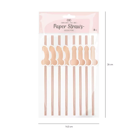 Słomki papierowe PENISY na wieczór panieński 6 szt.