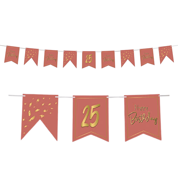 Baner urodzinowy girlanda Golden Dusk z naklejkami DIY 4m