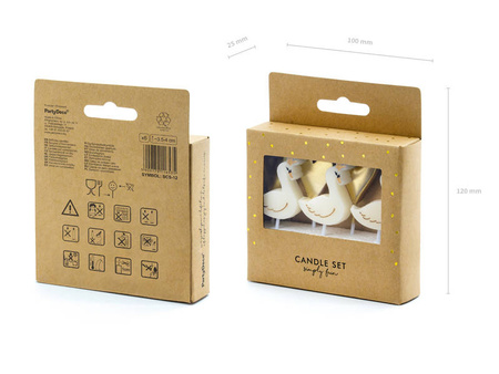 Świeczki urodzinowe Łabędź Lovely Swan 6 szt.