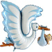 Bocian baby shower 135 cm girl or boy balon foliowy