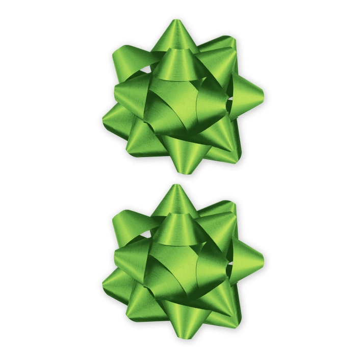 Kokarda prezentowa rozeta matowa zielona 7,6 cm 2 szt.