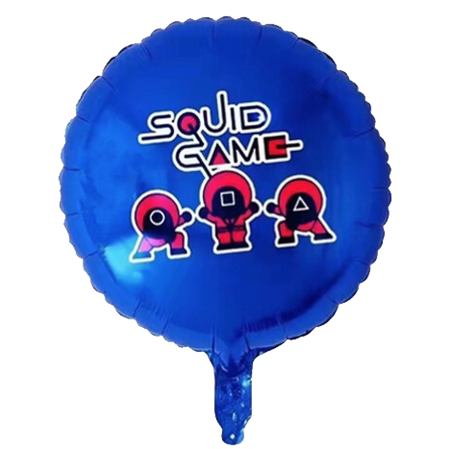 SQUID GAME balon foliowy okrągły niebieski 45 cm