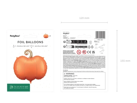 Balon foliowy Dynia pomarańczowy 62x59 cm