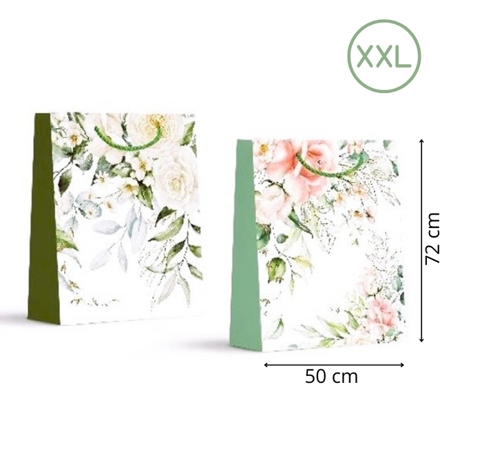 Torebka prezentowa kwiaty i liście Floral XXL 72x50x18 cm mix wzorów