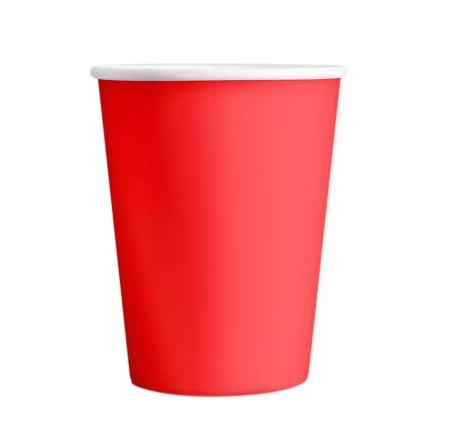 Kubeczki papierowe jednokolorowe czerwone 220ml 6 szt.