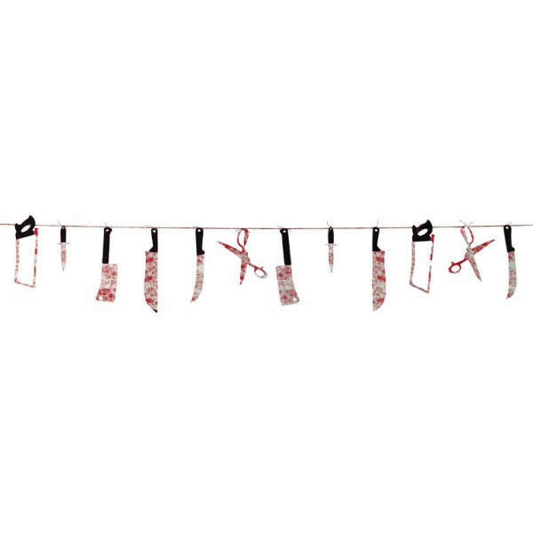 Girlanda baner Halloween noże, piły 230 cm
