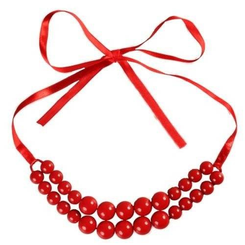 Naszyjnik czerwone korale góralki