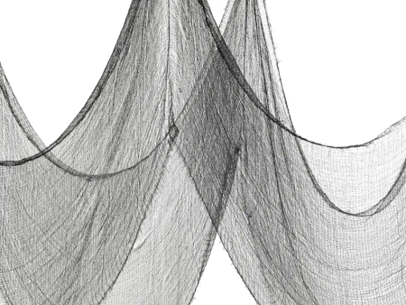 Materiał dekoracyjny gładki, czarny, pajęczyna Halloween 0.72x9.8m