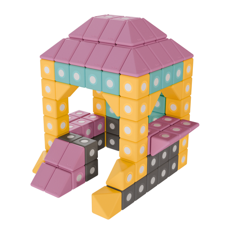 Duże klocki piankowe magnetyczne TUKI zestaw BUILDER 76 elementów