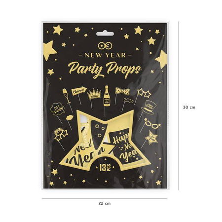 Foto rekwizyty Happy New Year Sylwester 13 szt.