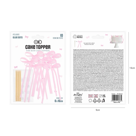 Pikkery Toppery kokardki różowe 10 szt.