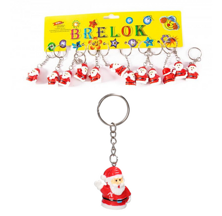 Brelok z tworzywa sztucznego Mikołaj 1 szt.