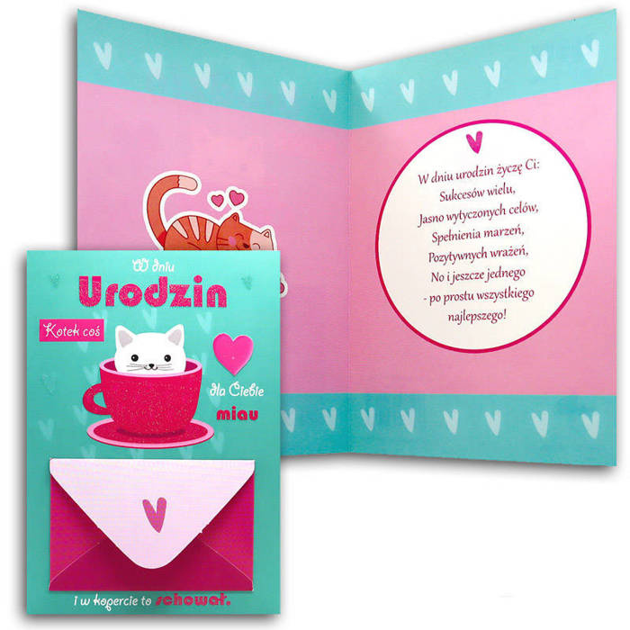 Kartka okolicznościowa z kopertką KOTEK
