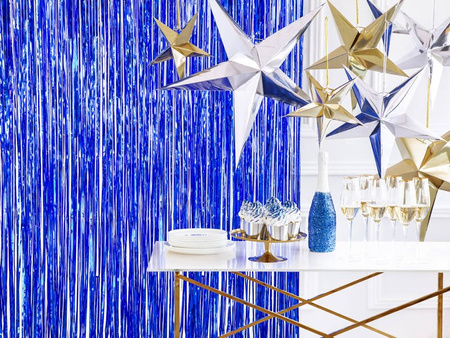 Kurtyna Party wisząca 90 x 250 cm niebieska