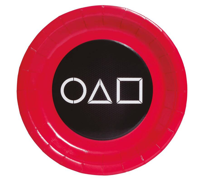 Talerzyki papierowe Squid Game 23 cm 6 szt.