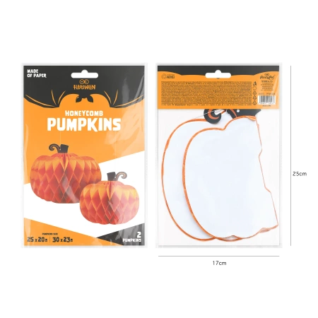 Dekoracja wisząca Honeycomb Dynie 2 szt.