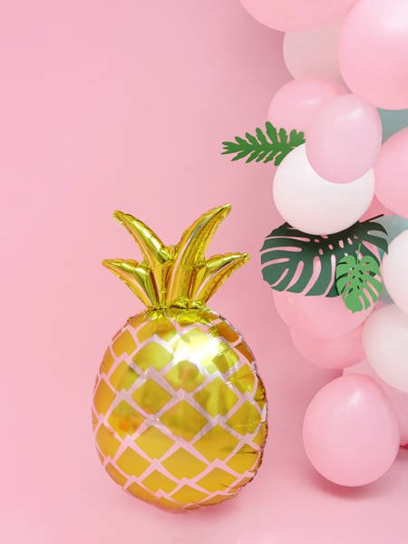 Ananas balon foliowy złoty 38x63 cm
