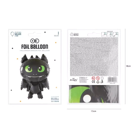 Smok Nietoperz balon foliowy (jak wytresować smoka) 86 x 56 cm