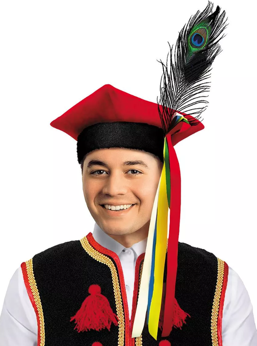 Czapka KRAKOWIAKA Krakuska z piórkiem rozm. S