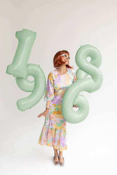 Balon foliowy CYFRA 1 pastelowy zielony 72 cm