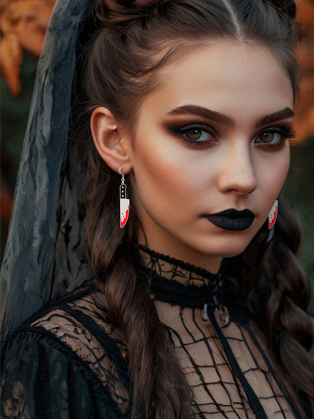 Kolczyki zakrwawione noże Halloween