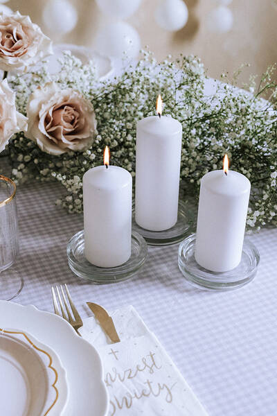 Kieszonki na sztućce etui serwetki papierowe ''Chrzest Święty'', białe 6 szt.- OUTLET- uszkodzona 1 serwetka