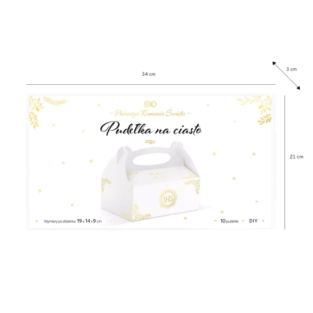 Pudełko na ciasto Pierwsza Komunia Święta 1 szt.