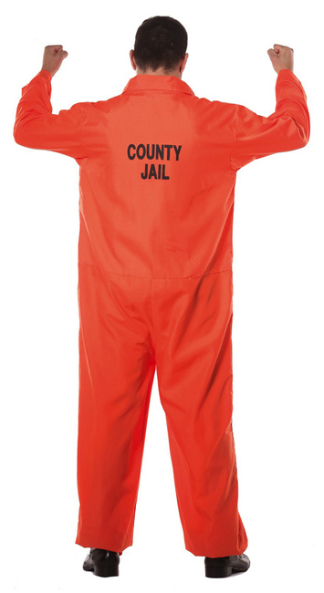 Strój Skazaniec Więzień kombinezon pomarańczowy dla dorosłych