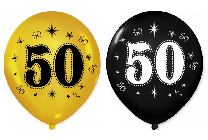 Balon urodzinowy na 50 urodziny okrągły 12" 1 szt.