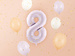Balon foliowy CYFRA 8 pastelowy fioletowy 72 cm