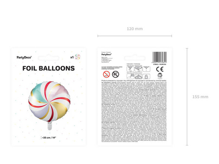 Balon foliowy okrągły Cukierek pastelowy 35 cm