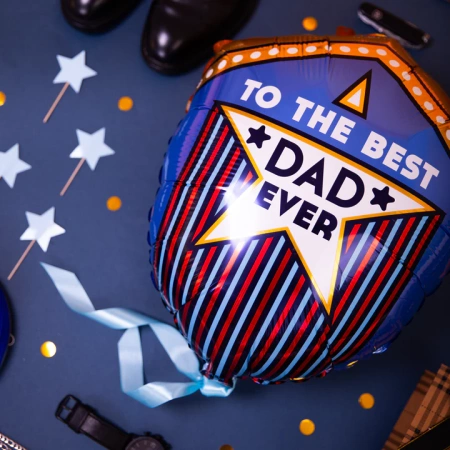Balon foliowy odznaka The Best Dad Ever Dzień Ojca