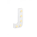 Świecąca Litera LED "J" Light Letter, drewniana biała 17x8 cm