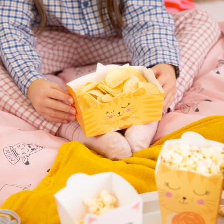 Pudełka na chipsy, przekąski KOTKI 3 szt.