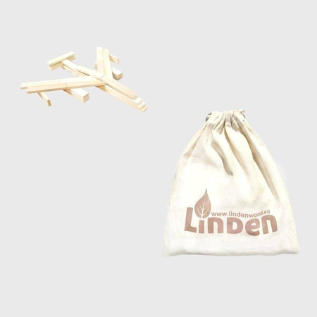 Klocki drewniane Linden, zestaw 50 szt. w eko-worku