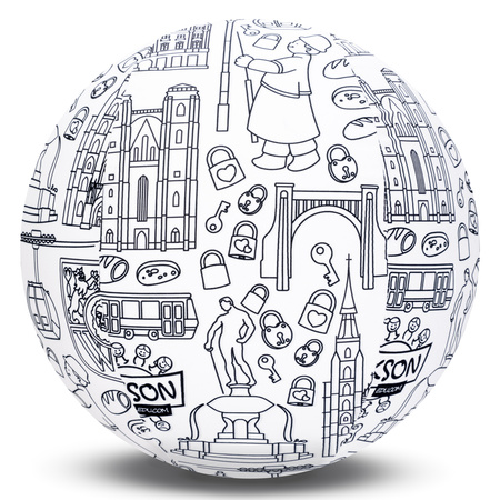 Piłka Balonowa do kolorowania seria miasta WROCŁAW 30 cm