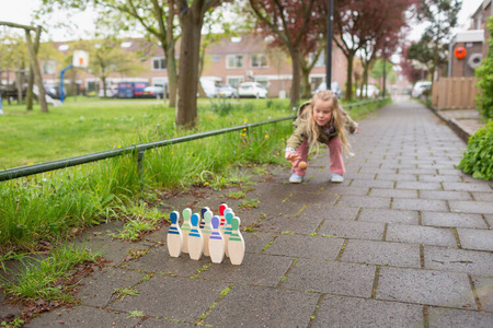 Drewniane kręgle gra cyferki BS Toys