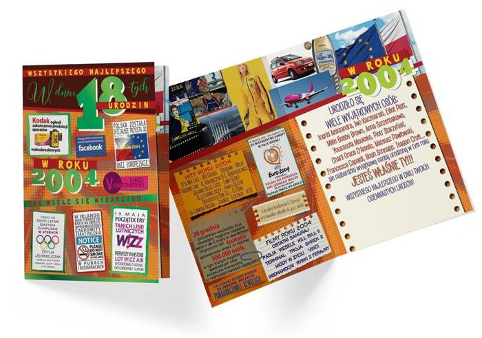 Kartka urodzinowa karnet 18 URODZINY