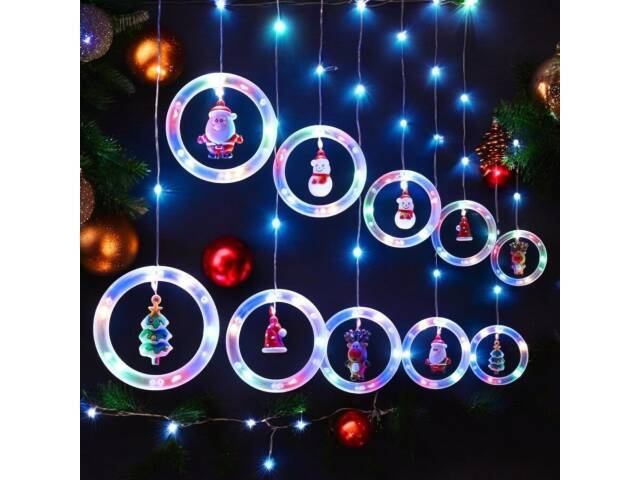 Girlanda lampki Świąteczne kurtyna 95 led multikolor 3 m