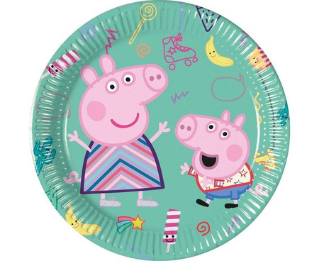 Talerzyki Świnka Peppa okrągłe 20cm 8 szt.