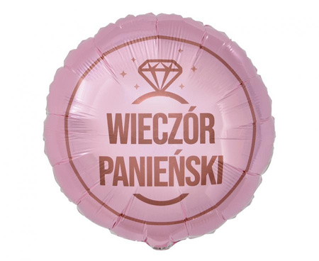Balon foliowy różowy WIECZÓR PANIEŃSKI 18 cali