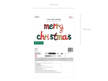 Balon foliowy girlanda Merry Christmas, 143 x 25 cm