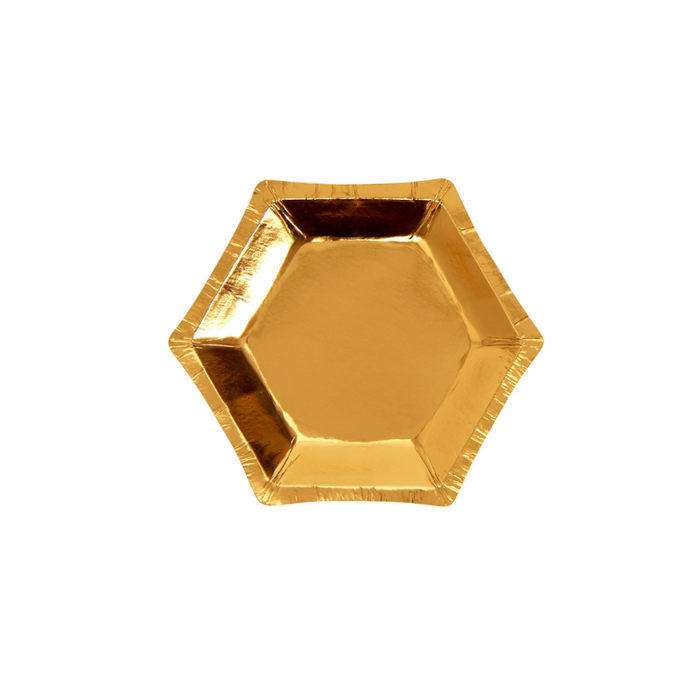 Talerzyki papierowe złote mini 8 szt.