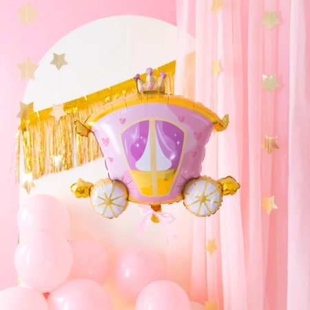 Balon foliowy Kareta Karoca księżniczki różowa 74x63cm