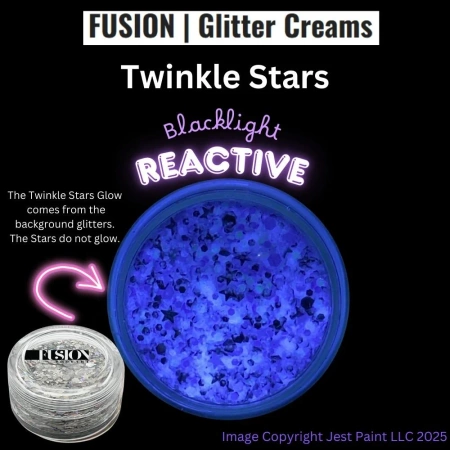 Brokat w kremie kosmetyczny do twarzy i ciała Fusion - Twinkle Stars UV 10ml